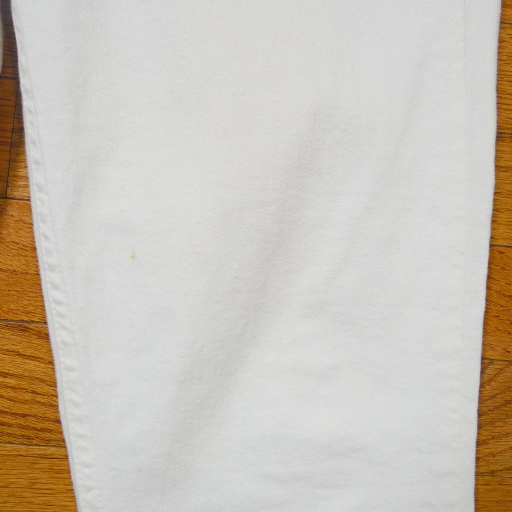 CALVIN KLEIN Size 10 White Capri Jeans Cropped Stretch 30 Waist 5 Pocket Basic - Picture 5 of 11